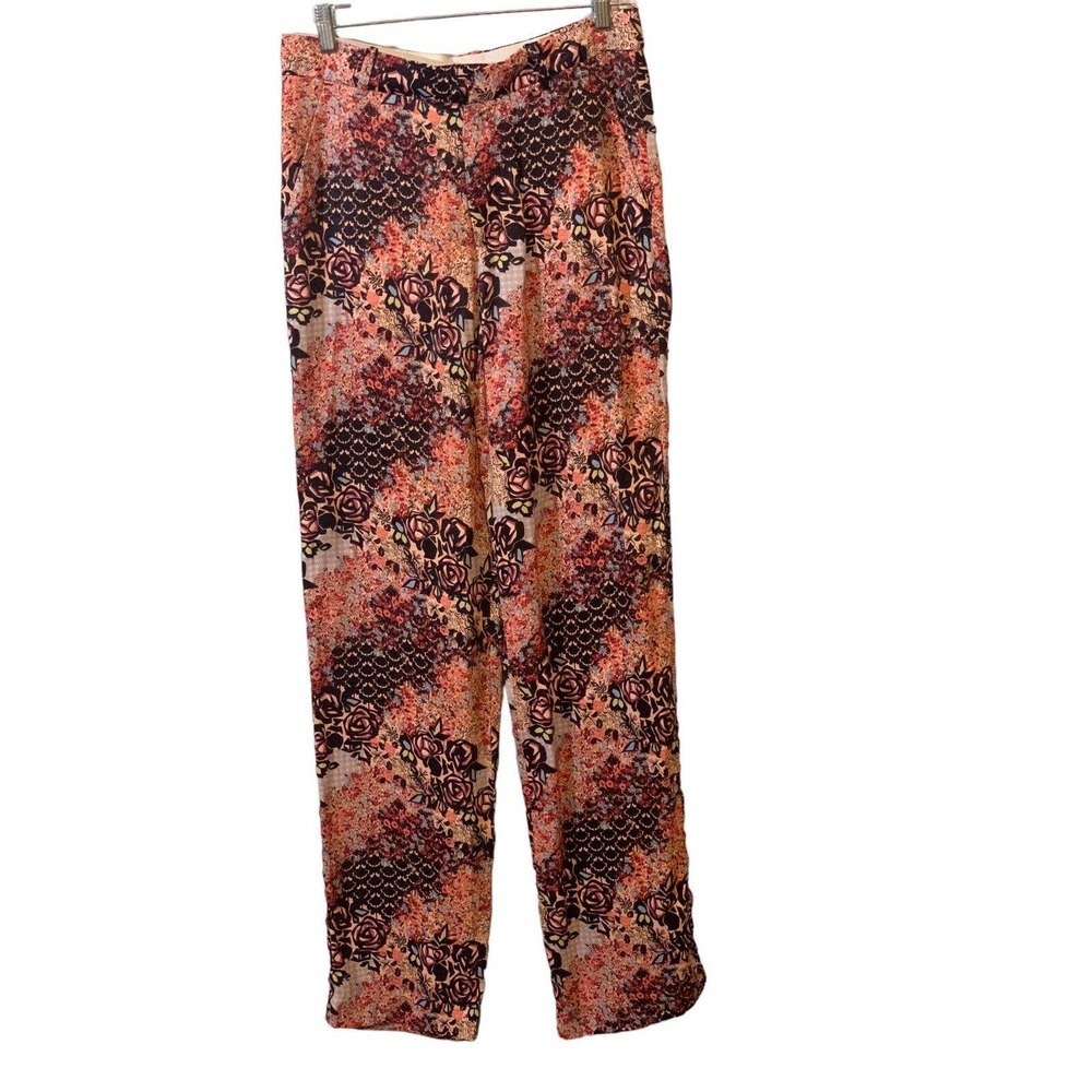 Revolve Tell Your Friends Multicolored Floral Geometric Trouser NWOT Size Small